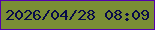 文字の大きさ：4、枠の色：5400ae、背景の色：7a8e35、文字の色：070a4a 無料ブログパーツのブログ時計