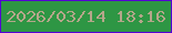 文字の大きさ：2、枠の色：5402d4、背景の色：2e9644、文字の色：b5a68a 無料ブログパーツのブログ時計