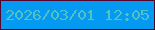 文字の大きさ：5、枠の色：54032a、背景の色：049af1、文字の色：55c1c5 無料ブログパーツのブログ時計