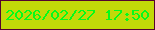 文字の大きさ：2、枠の色：54032f、背景の色：c2d908、文字の色：05fb1a 無料ブログパーツのブログ時計