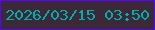 文字の大きさ：2、枠の色：5403fe、背景の色：3c2937、文字の色：04acac 無料ブログパーツのブログ時計