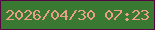 文字の大きさ：5、枠の色：540541、背景の色：397932、文字の色：e89f85 無料ブログパーツのブログ時計