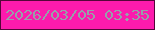 文字の大きさ：2、枠の色：540639、背景の色：fc1bad、文字の色：97a1aa 無料ブログパーツのブログ時計