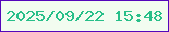 文字の大きさ：5、枠の色：5406bb、背景の色：f2fcf0、文字の色：27bf89 無料ブログパーツのブログ時計