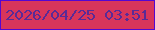 文字の大きさ：2、枠の色：5407d1、背景の色：d8355b、文字の色：5a2a96 無料ブログパーツのブログ時計