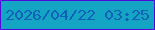 文字の大きさ：2、枠の色：5407db、背景の色：14a4c4、文字の色：0e61b6 無料ブログパーツのブログ時計