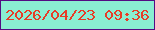 文字の大きさ：5、枠の色：540c83、背景の色：8aeed2、文字の色：e73b26 無料ブログパーツのブログ時計