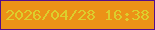 文字の大きさ：1、枠の色：540d8c、背景の色：ec9217、文字の色：dcce2d 無料ブログパーツのブログ時計