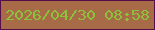 文字の大きさ：4、枠の色：540e48、背景の色：a86b47、文字の色：8dc13b 無料ブログパーツのブログ時計