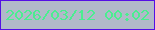 文字の大きさ：5、枠の色：540fe5、背景の色：b1b9c9、文字の色：4bed90 無料ブログパーツのブログ時計