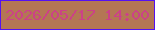 文字の大きさ：2、枠の色：5411f1、背景の色：b47654、文字の色：cc4187 無料ブログパーツのブログ時計