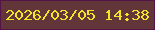 文字の大きさ：3、枠の色：54144a、背景の色：623638、文字の色：f0e526 無料ブログパーツのブログ時計