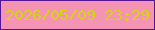 文字の大きさ：3、枠の色：541595、背景の色：f493b4、文字の色：d5d50b 無料ブログパーツのブログ時計