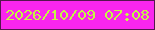 文字の大きさ：4、枠の色：54164e、背景の色：f926ee、文字の色：c4f744 無料ブログパーツのブログ時計