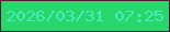 文字の大きさ：5、枠の色：54173c、背景の色：2ad669、文字の色：40efbb 無料ブログパーツのブログ時計