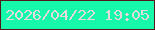 文字の大きさ：4、枠の色：541818、背景の色：17f9aa、文字の色：e2dadf 無料ブログパーツのブログ時計
