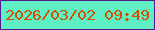 文字の大きさ：5、枠の色：541991、背景の色：5ef0c2、文字の色：d15004 無料ブログパーツのブログ時計