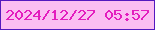 文字の大きさ：3、枠の色：5419bf、背景の色：fbbef2、文字の色：e31dbe 無料ブログパーツのブログ時計