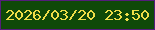 文字の大きさ：1、枠の色：541d7b、背景の色：0f4908、文字の色：eede48 無料ブログパーツのブログ時計