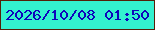 文字の大きさ：2、枠の色：541f08、背景の色：33f1cf、文字の色：0f05bb 無料ブログパーツのブログ時計
