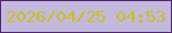 文字の大きさ：5、枠の色：542070、背景の色：c2badd、文字の色：cfbf1e 無料ブログパーツのブログ時計