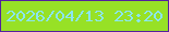 文字の大きさ：4、枠の色：54219e、背景の色：97e126、文字の色：8be6f1 無料ブログパーツのブログ時計