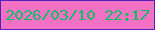 文字の大きさ：1、枠の色：5421bc、背景の色：f371c4、文字の色：0ac161 無料ブログパーツのブログ時計