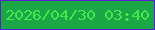 文字の大きさ：3、枠の色：5421cb、背景の色：1ca747、文字の色：42e84c 無料ブログパーツのブログ時計