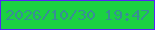 文字の大きさ：1、枠の色：5425f5、背景の色：1bd242、文字の色：388e95 無料ブログパーツのブログ時計