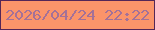 文字の大きさ：5、枠の色：542657、背景の色：fb946a、文字の色：a47198 無料ブログパーツのブログ時計