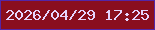 文字の大きさ：5、枠の色：5426a6、背景の色：8a0e1e、文字の色：e6d5ff 無料ブログパーツのブログ時計