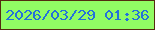 文字の大きさ：2、枠の色：542b10、背景の色：91fc64、文字の色：2371db 無料ブログパーツのブログ時計