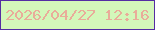 文字の大きさ：1、枠の色：542da3、背景の色：d3f7ba、文字の色：e9ac9a 無料ブログパーツのブログ時計