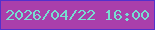 文字の大きさ：5、枠の色：5430cc、背景の色：aa3fab、文字の色：77ded0 無料ブログパーツのブログ時計