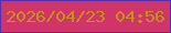 文字の大きさ：5、枠の色：5431b4、背景の色：d13468、文字の色：c2901b 無料ブログパーツのブログ時計