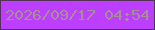 文字の大きさ：2、枠の色：543352、背景の色：bc3eff、文字の色：a98e94 無料ブログパーツのブログ時計