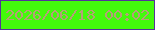 文字の大きさ：2、枠の色：54349a、背景の色：43fa0b、文字の色：b69f78 無料ブログパーツのブログ時計