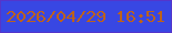 文字の大きさ：1、枠の色：5435cb、背景の色：3847e3、文字の色：bc621c 無料ブログパーツのブログ時計