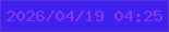 文字の大きさ：1、枠の色：5435d3、背景の色：3f20ee、文字の色：8439ef 無料ブログパーツのブログ時計
