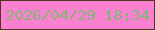 文字の大きさ：2、枠の色：54371e、背景の色：fc80d2、文字の色：81b771 無料ブログパーツのブログ時計