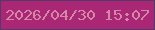 文字の大きさ：4、枠の色：543a68、背景の色：a92774、文字の色：d488a6 無料ブログパーツのブログ時計