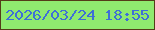 文字の大きさ：5、枠の色：543c18、背景の色：8fea6f、文字の色：3e6fd7 無料ブログパーツのブログ時計