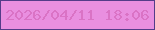 文字の大きさ：2、枠の色：543c89、背景の色：e98fe0、文字の色：da73c5 無料ブログパーツのブログ時計