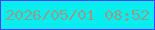 文字の大きさ：2、枠の色：543eec、背景の色：04edef、文字の色：88a08f 無料ブログパーツのブログ時計