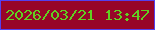 文字の大きさ：3、枠の色：5440ee、背景の色：970529、文字の色：61cf21 無料ブログパーツのブログ時計