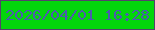 文字の大きさ：4、枠の色：54436b、背景の色：03d60b、文字の色：4c5bae 無料ブログパーツのブログ時計