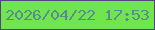 文字の大きさ：3、枠の色：544381、背景の色：70e54e、文字の色：5a8a92 無料ブログパーツのブログ時計