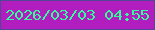 文字の大きさ：3、枠の色：544697、背景の色：b11dbf、文字の色：35fc9a 無料ブログパーツのブログ時計