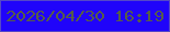 文字の大きさ：3、枠の色：5448c7、背景の色：2004fa、文字の色：565d48 無料ブログパーツのブログ時計