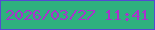 文字の大きさ：3、枠の色：544ad2、背景の色：2fb17e、文字の色：a932cc 無料ブログパーツのブログ時計
